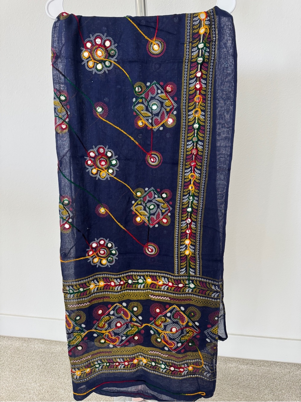 Handcrafted Embroidered Swim Cover/Sarong/Wrap/Scarf, One Size (74”x 37”)-NWOT